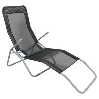 Zahradní lehátko černé 137x58x24 cm