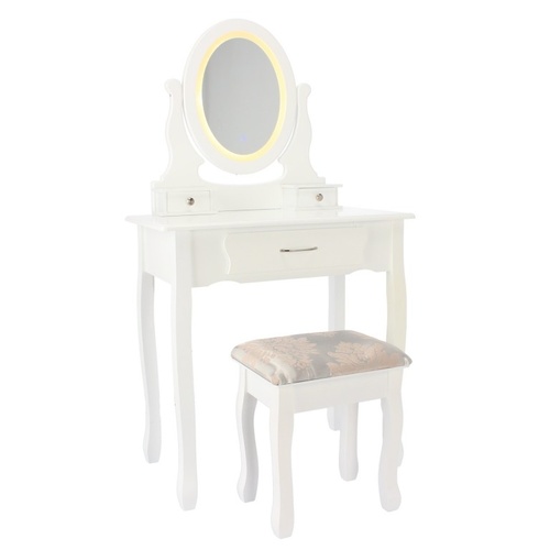 ALDOTRADE Kosmetický stolek LED Sofia 71x40x135cm s taburetem