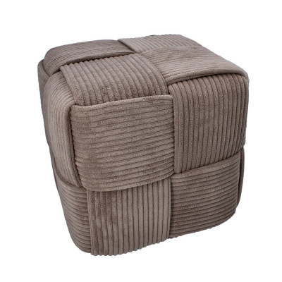 Pletená pufa kostka 40x40x40 cm, šedá