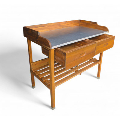 Multifunkční zahradní grilovací stolek Alan dřevěný 100x55x90cm