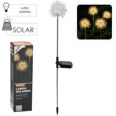 Solární lampa LED Pampeliška, 10x10x68 cm