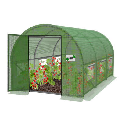 Zahradní fóliovník s pevnými dveřmi, 4x2,5x2m