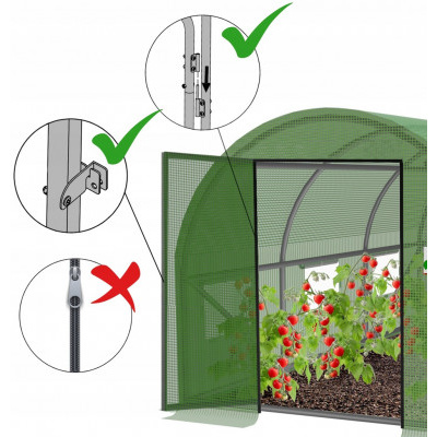 Zahradní fóliovník s pevnými dveřmi, 4x2,5x2m