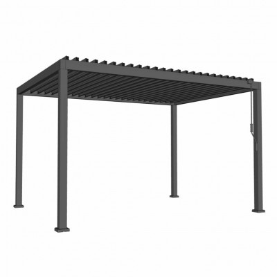 Hliníková zahradní pergola šedá s LED, 3x4×2,5 m