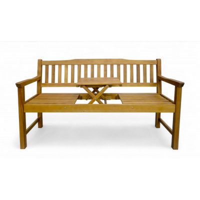 ALDOTRADE Dřevěná lavička Eva se stolkem uprostřed