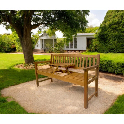 ALDOTRADE Dřevěná lavička Eva se stolkem uprostřed