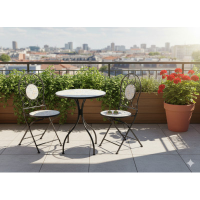 Zahradní nábytek Mozaika Louloudia, stůl + 2 židle