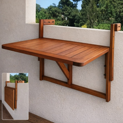 Stůl na balkón dřevěný sklápěcí IDA 60x45 cm