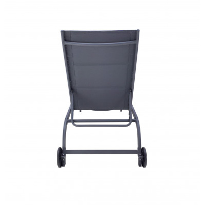 Zahradní lehátko s kolečky 184x60x35 cm antracit