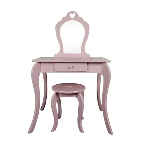 ALDOTRADE Dětský kosmetický stolek se zrcadlem a taburetem