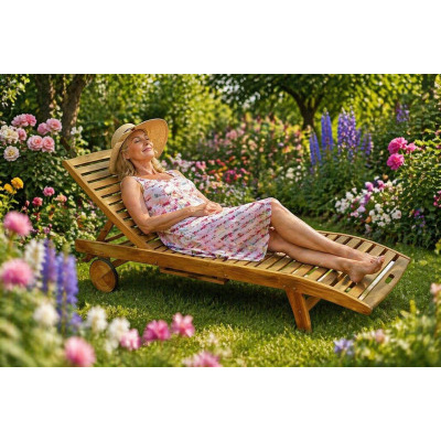 ALDOTRADE Dřevěné zahradní křeslo Relax dřevo akácie