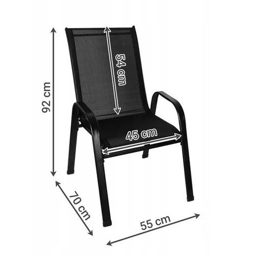 Zahradní židle STELA černá, set 2ks