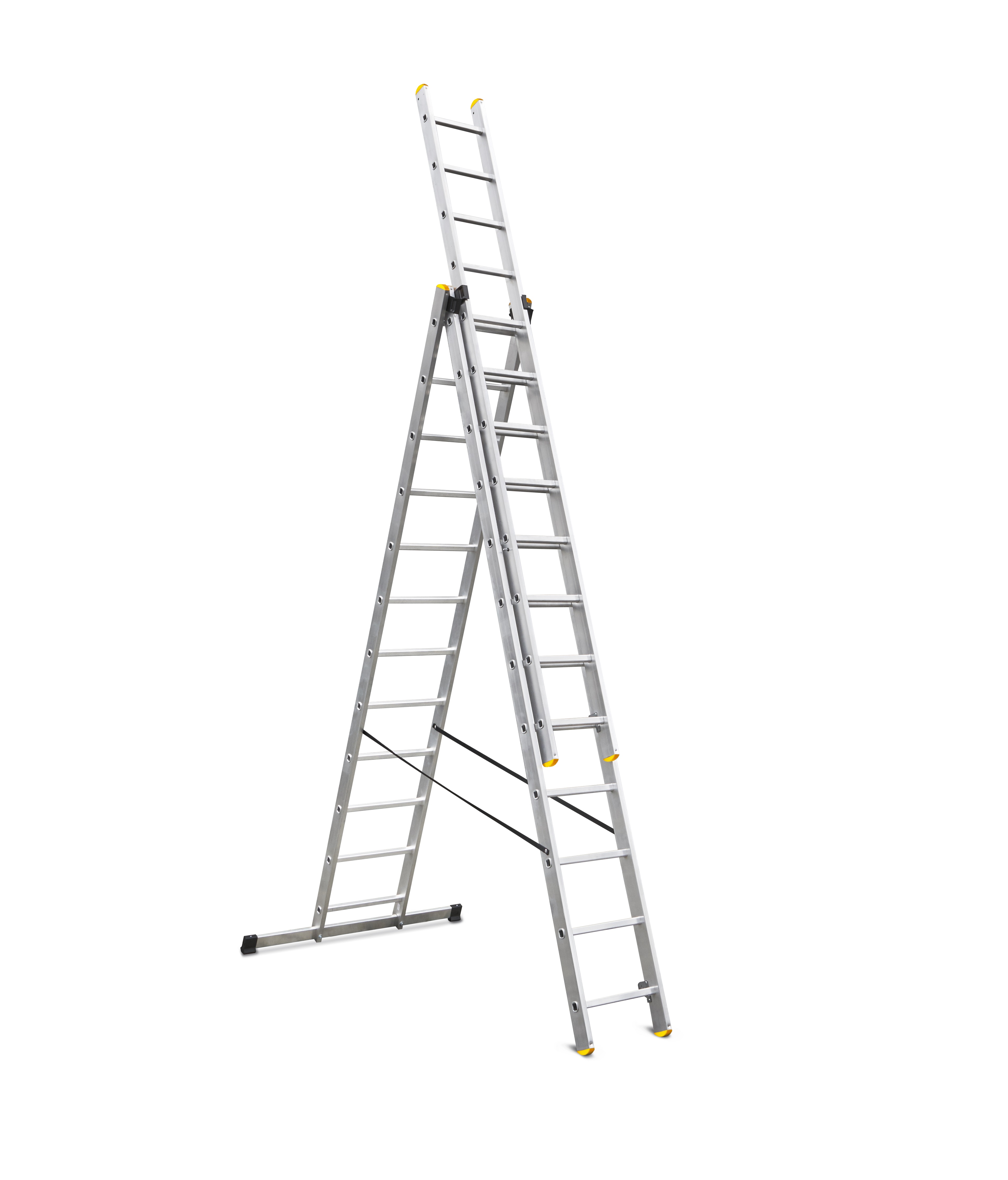 ALDOTRADE Hliníkový žebřík 3x12 příček PROFI třídílný