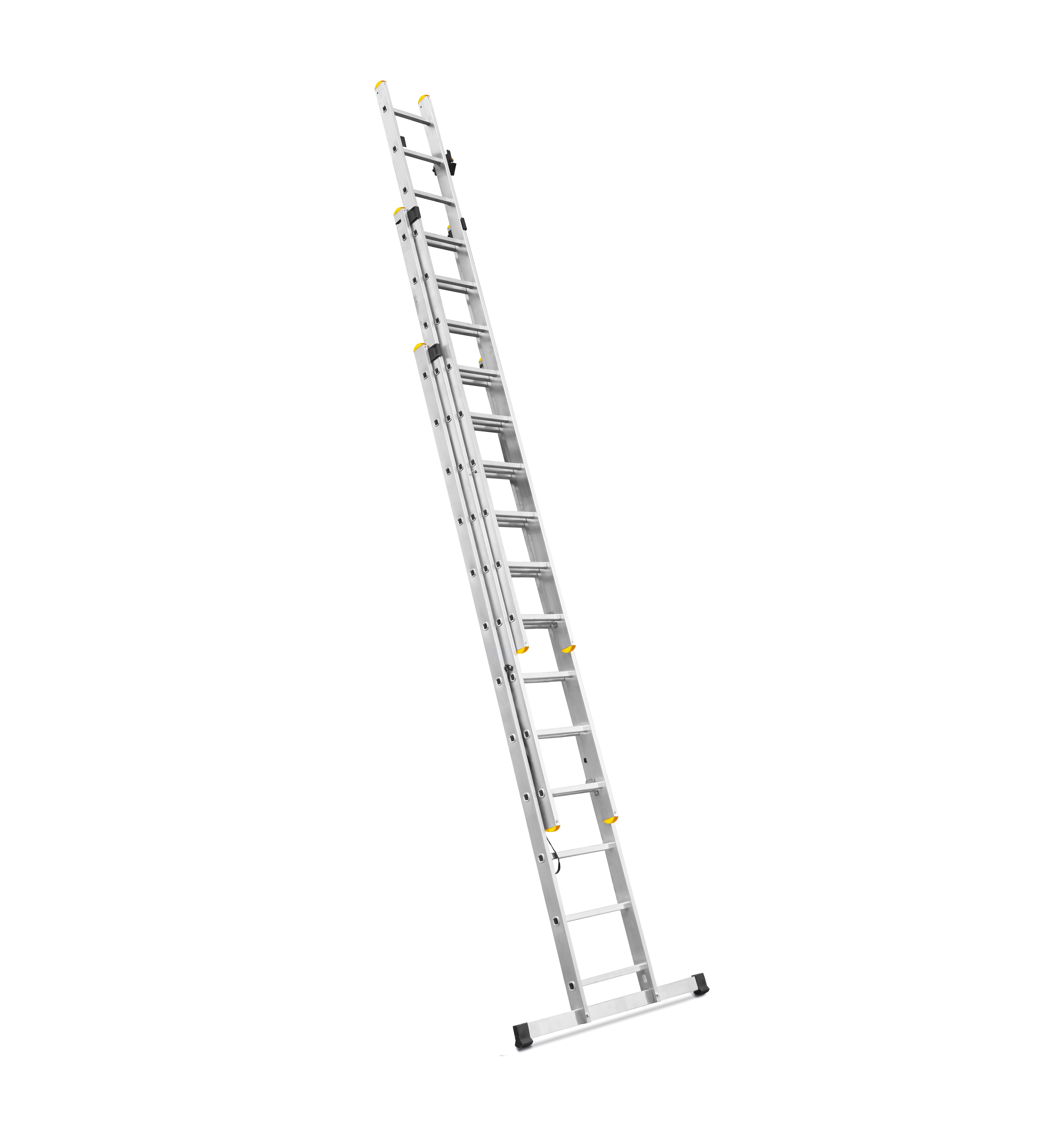 ALDOTRADE Hliníkový žebřík 3x12 příček PROFI třídílný