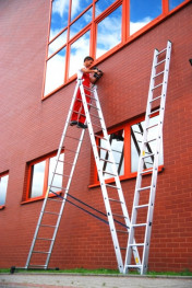 ALDOTRADE Hliníkový žebřík 3x12 příček PROFI třídílný