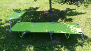 ALDOTRADE Zahradní plážové skládací lehátko se stříškou Palm zelené