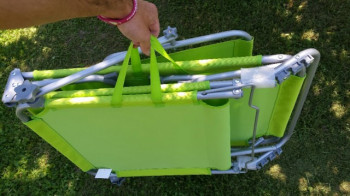 ALDOTRADE Zahradní plážové skládací lehátko se stříškou Palm zelené