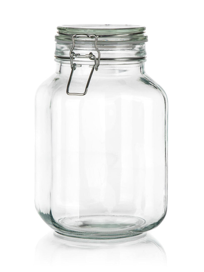 dóza hermetická hranatá 2000ml skl. s patent.uzávěrem EREA