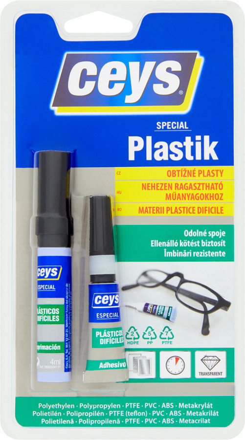 lepidlo na obtížné plasty 3g + 2ml/4ml CEYS