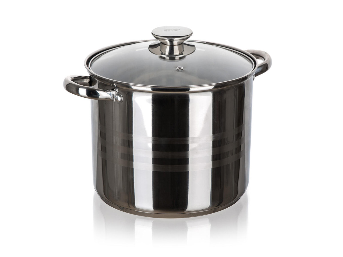 hrnec pr.24cm 9l nerez LIVING + poklice sklo