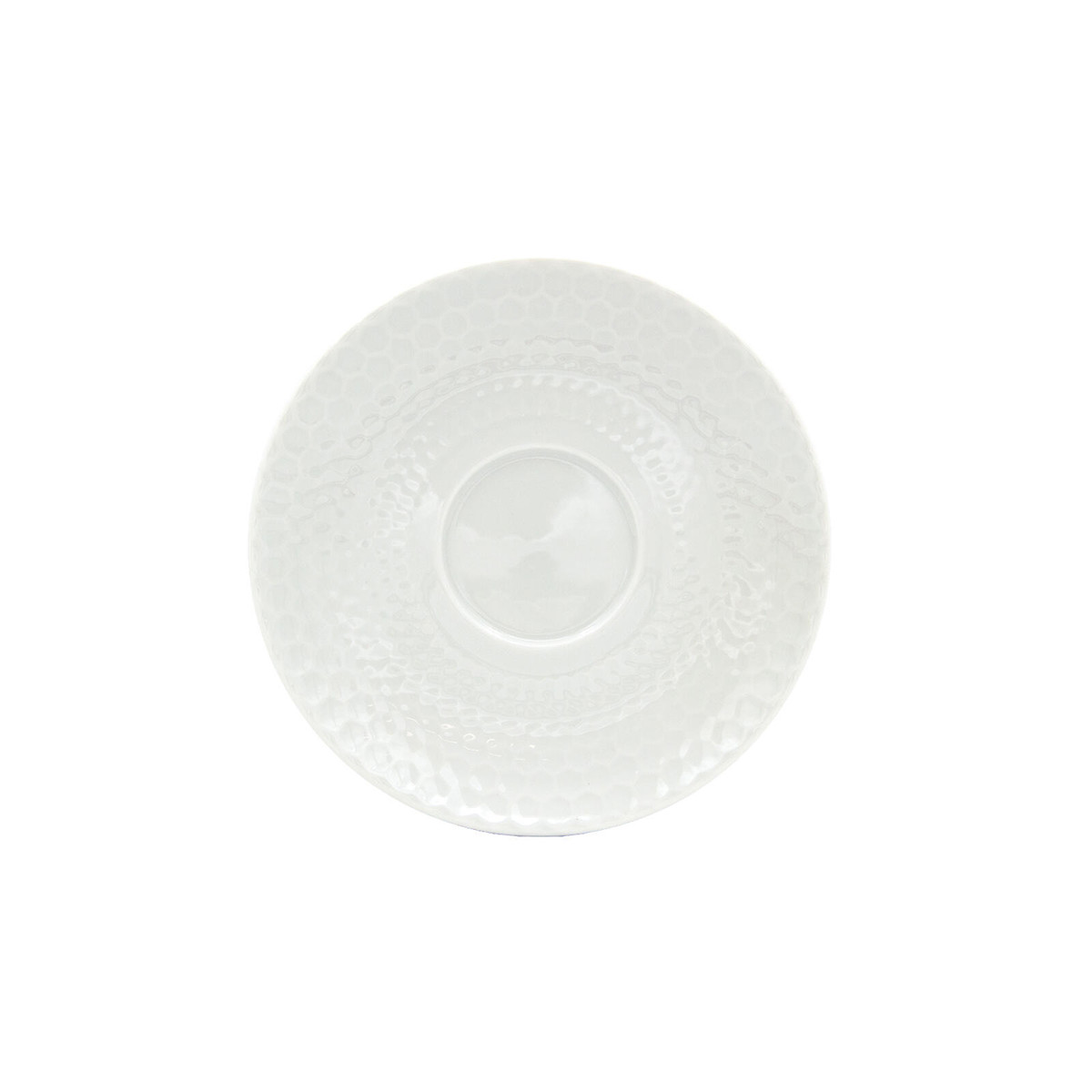 podšálek 15cm HONEYCOMB porcelánový BÍ