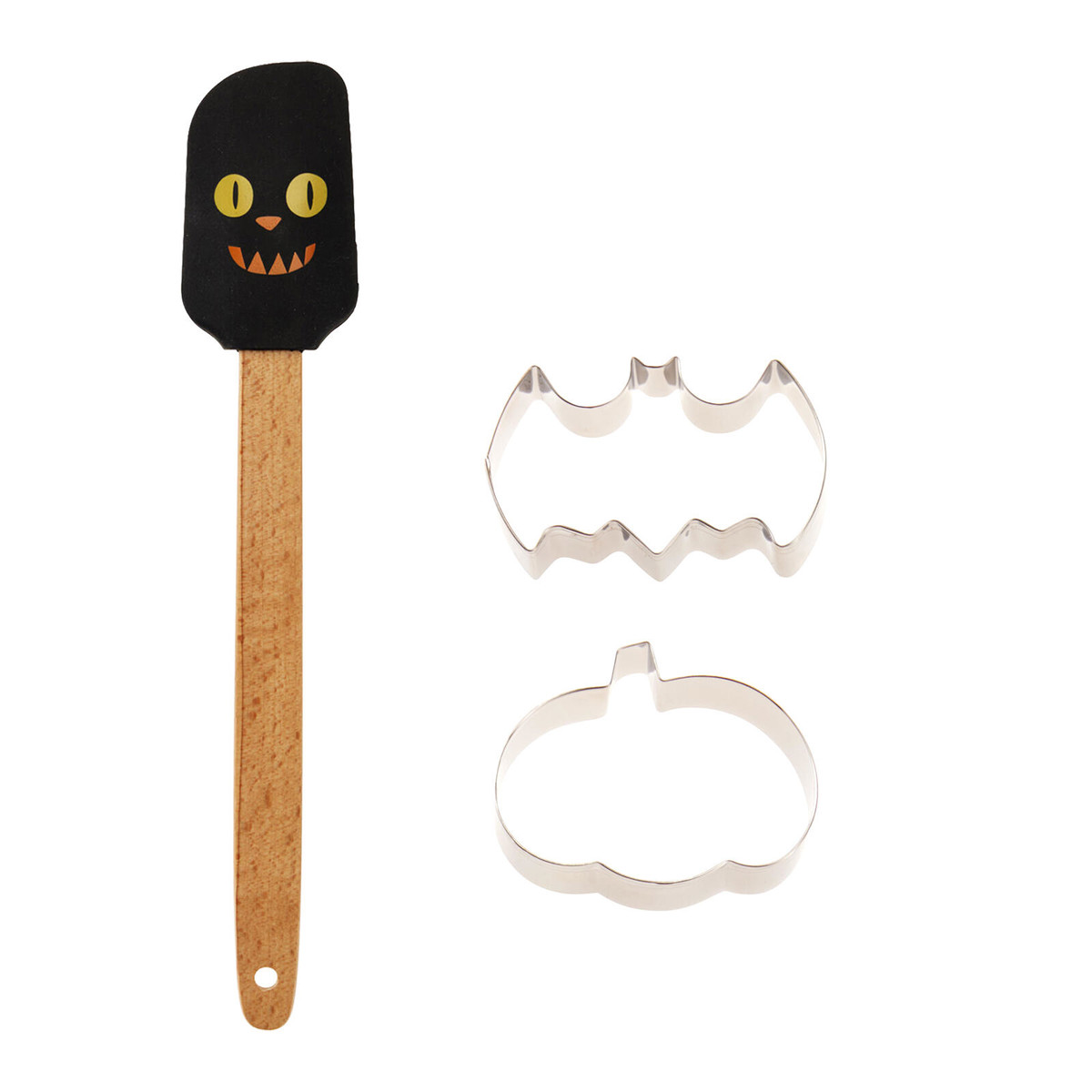 sada na pečení 3díl.(1xstěrka silikon,2xvykrajovačka) HALLOWEEN mix