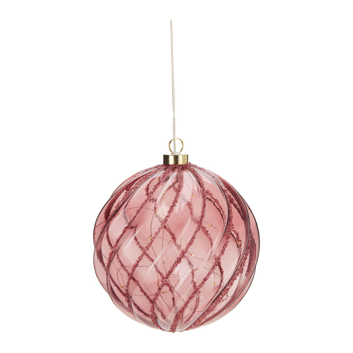 dekorace KOULE 18cm LED BORDO s časovačem