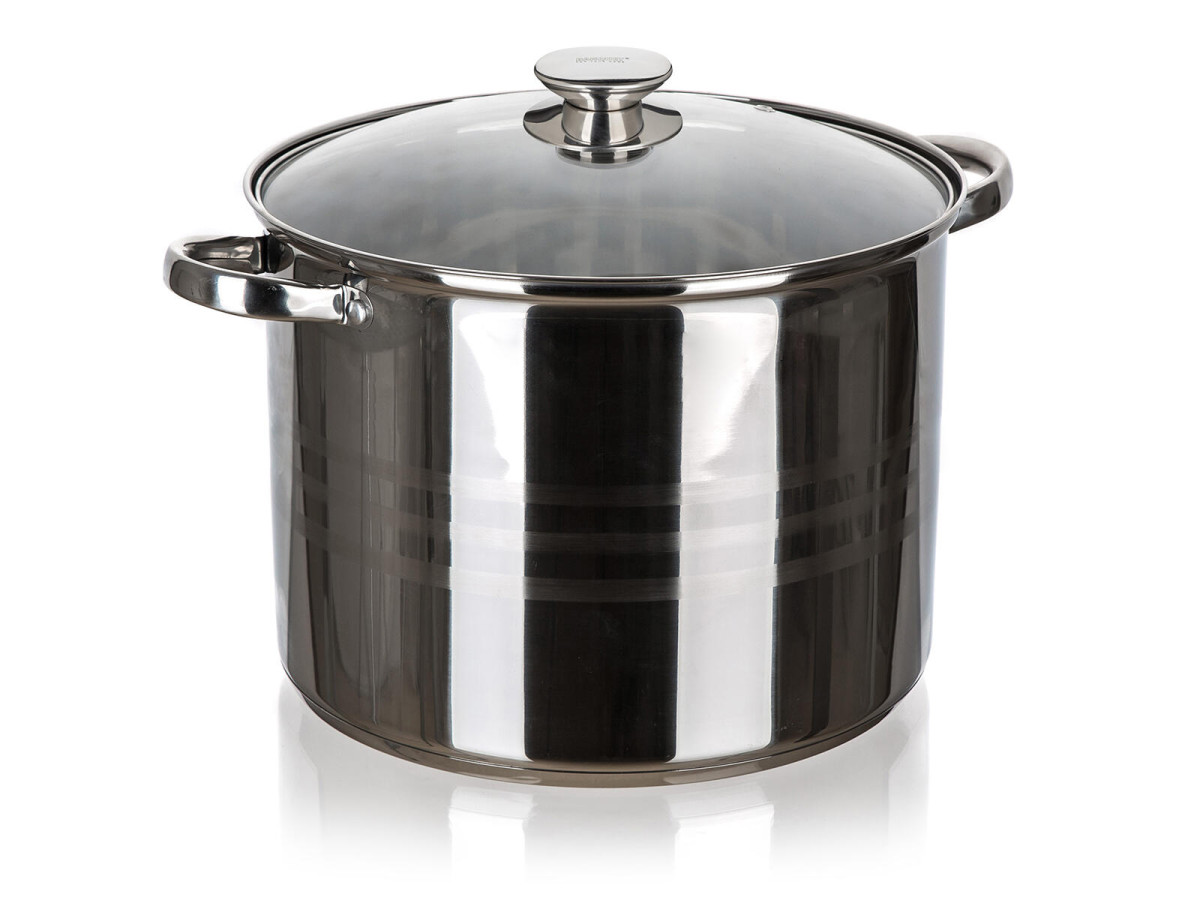 hrnec pr.30cm 16,2l nerez LIVING + poklice sklo