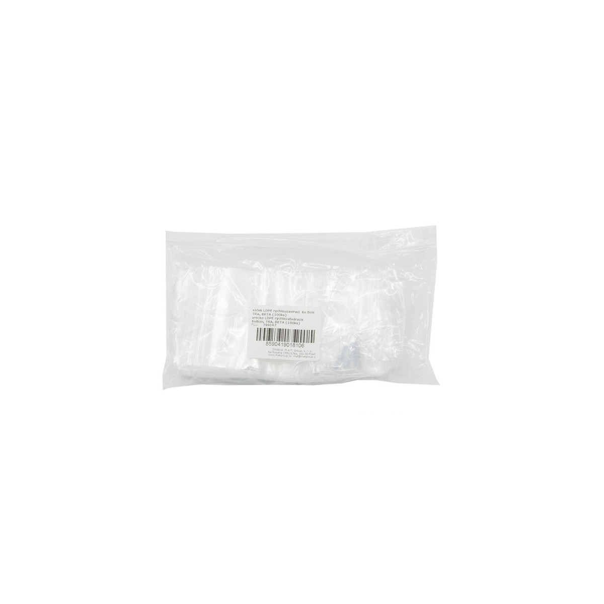 sáček LDPE rychlouzavírací  6x 8cm TRA (100ks)