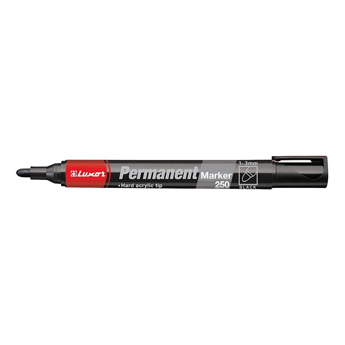 popisovač LUXOR permanent.250 ČER kulatý hrot 1-3mm