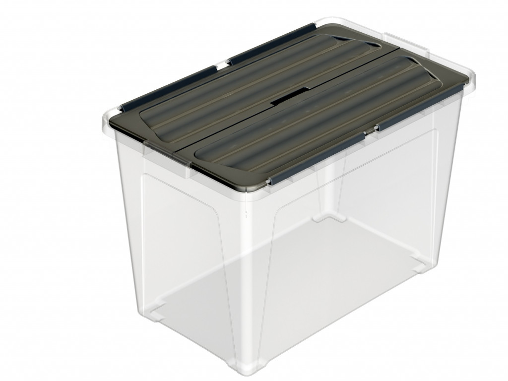 Multibox ECO s připevněným víkem 48l, víko černé