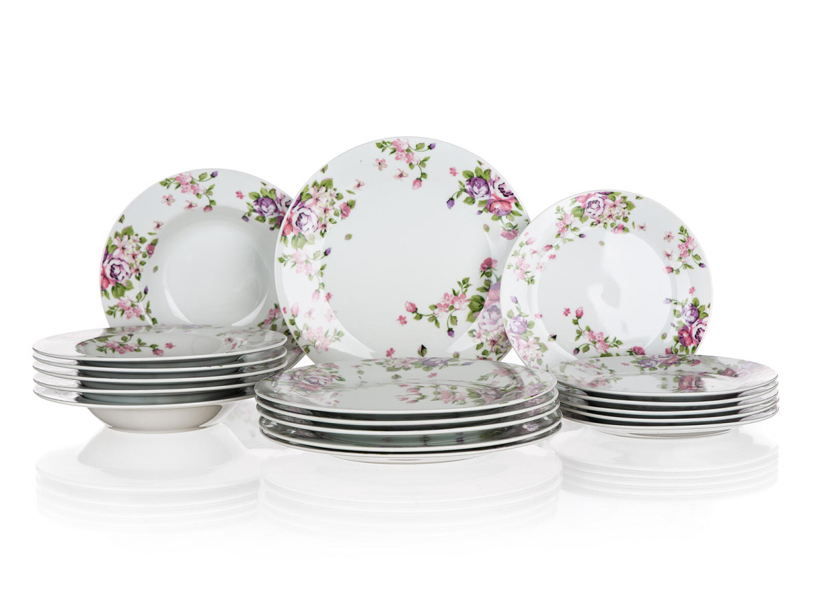sada jídelní BEAUTY 18díl. porcelánová KYTKY