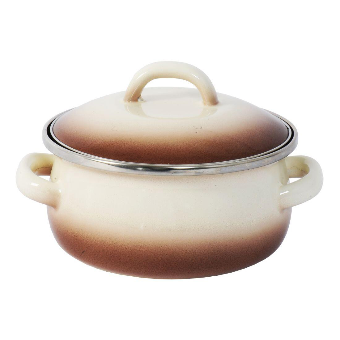kastrol + poklice elegant pr.12cm 0,75l CAPUCCINO