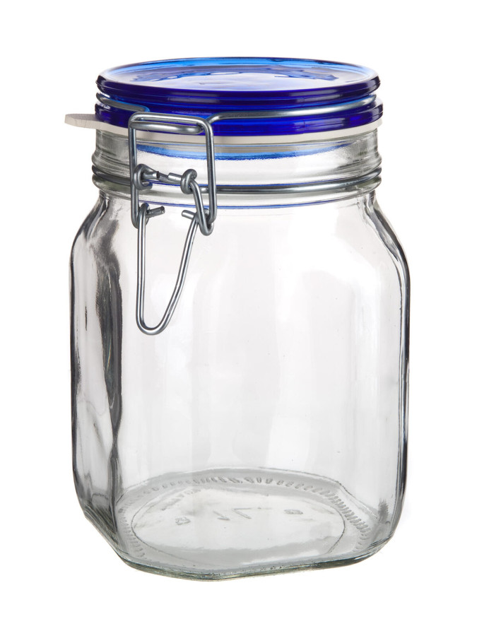 dóza hermetická 1000ml skl.s patentním uzávěrem FIDO Blue