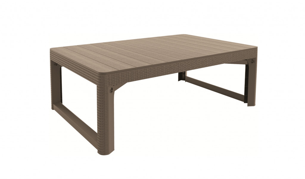 Keter Stůl Lyon ratan Cappuccino, 116x71x40-65 cm