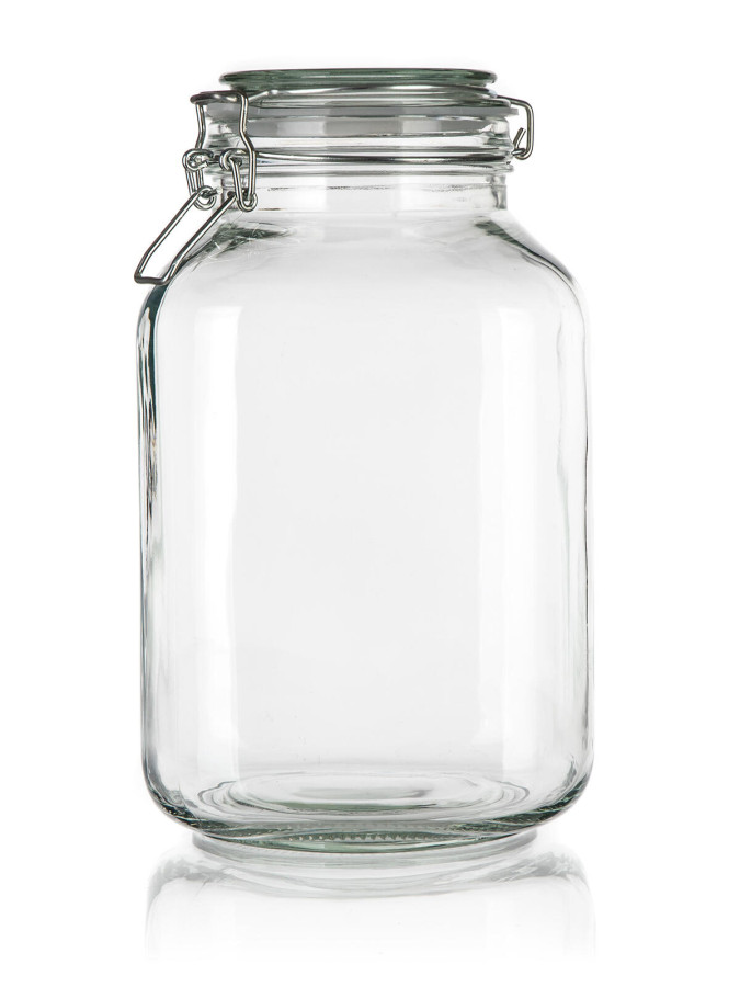 dóza hermetická hranatá 3000ml skl. s patent.uzávěrem EREA