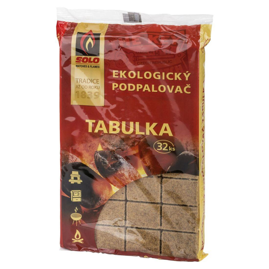 podpalovač dřevěný SOLO tabulka (32ks)
