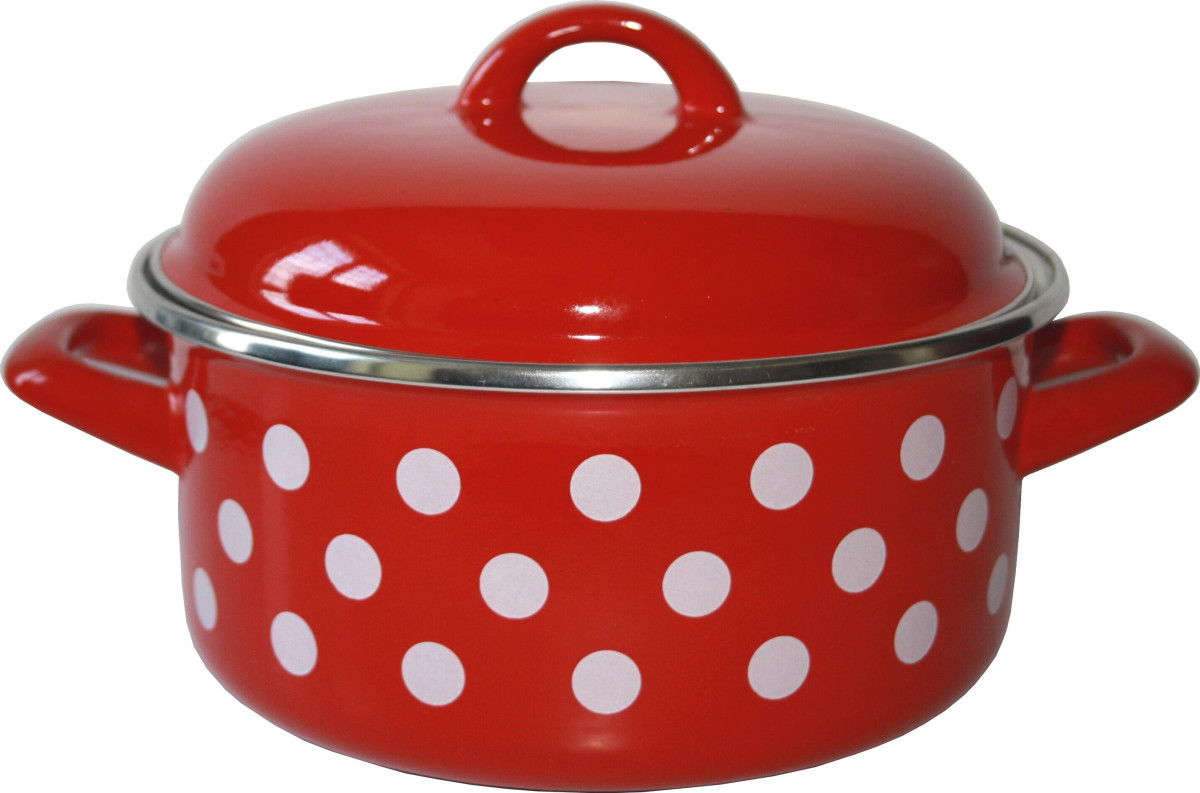 kastrol + poklice pr.14cm 1l PUNTÍK ČRV