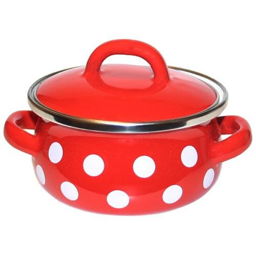 kastrol + poklice pr.12cm 0,8l PUNTÍK ČRV