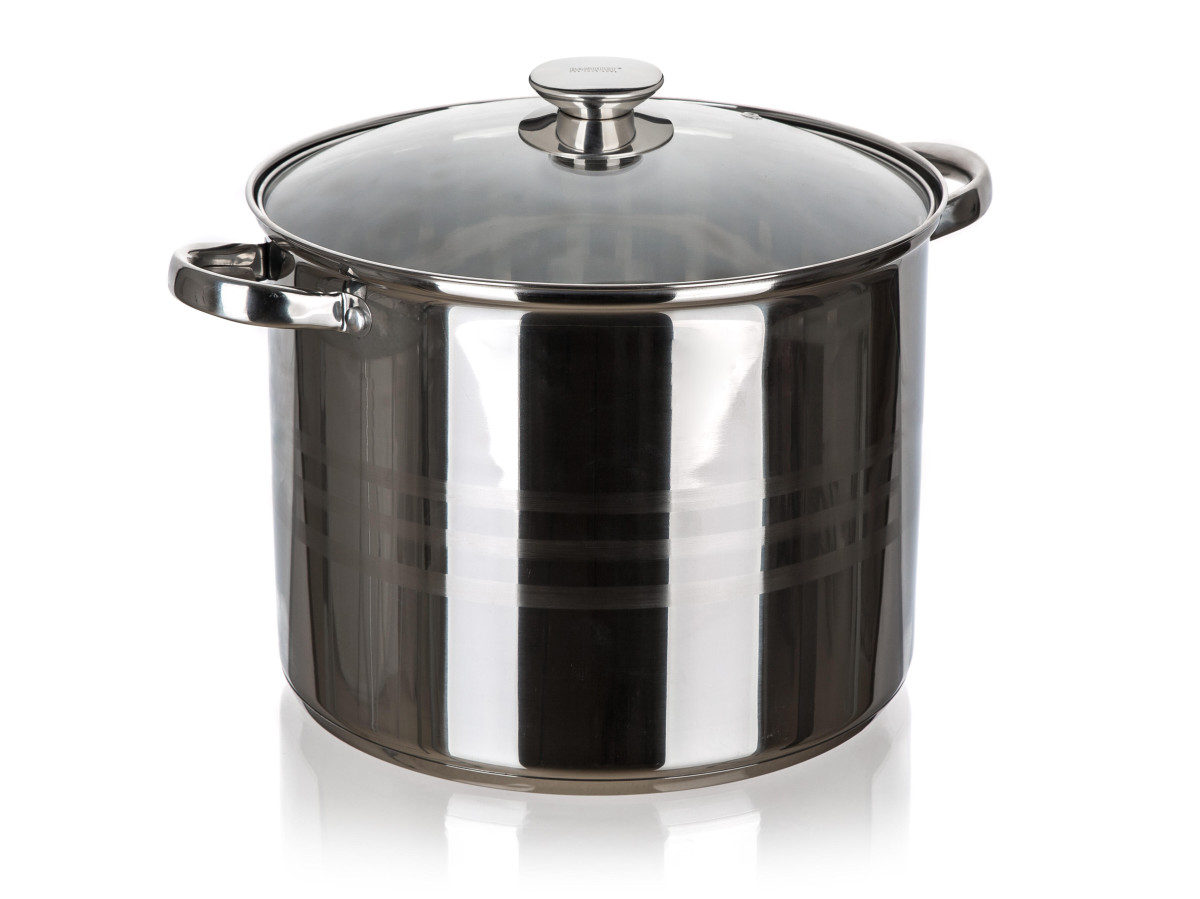 hrnec pr.28cm 13,5l nerez LIVING + poklice sklo
