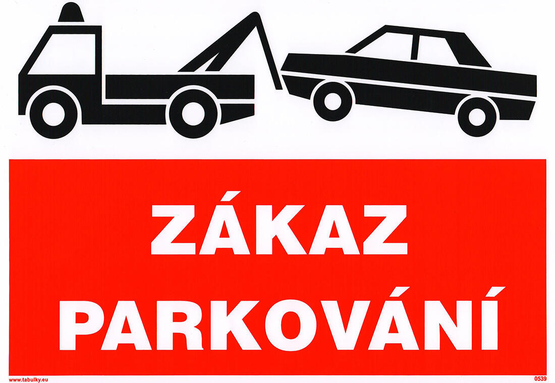 tabulka - ZÁKAZ PARKOVÁNÍ 210x297mm (A4) samolepicí