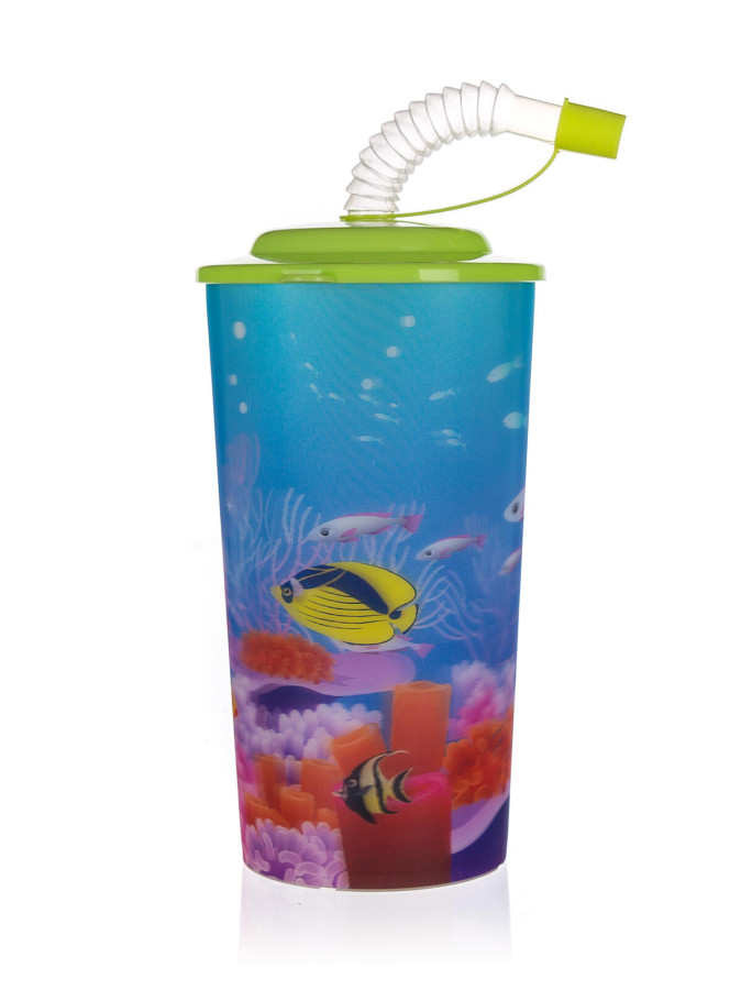 kelímek 470ml SEA s víčkem a brčkem PH