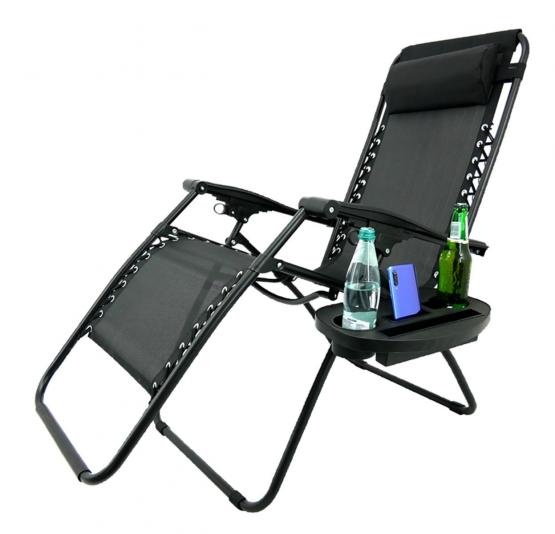 Skládací zahradní lehátko ZERO GRAVITY černé