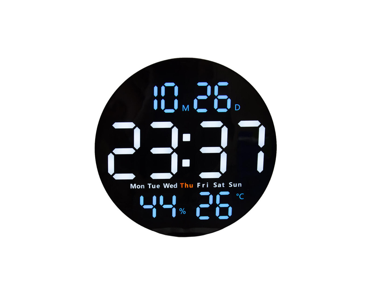 hodiny nástěnné digitální pr.25cm,PH ČER